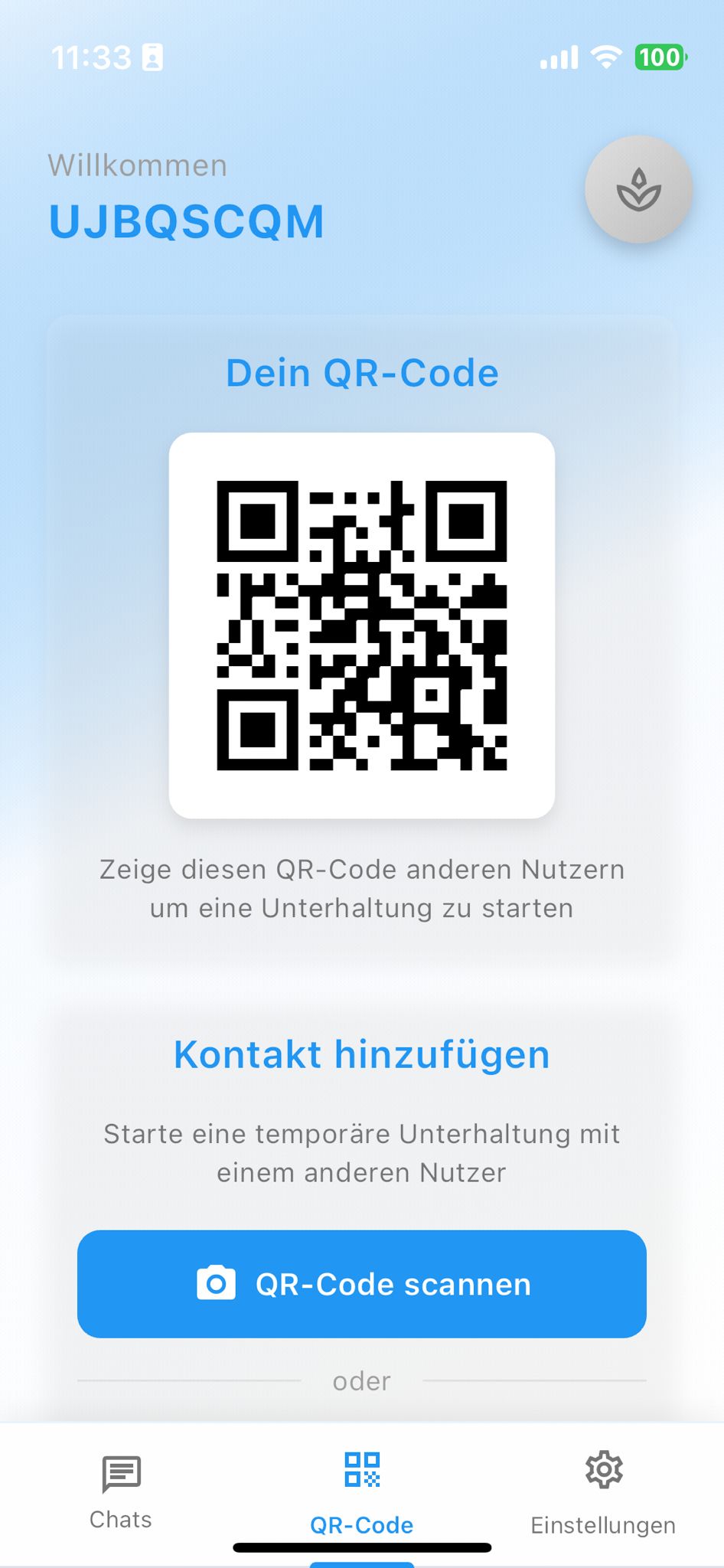 tempra QR-Code Verbindung für anonyme und sichere Kontaktaufnahme ohne Telefonnummern